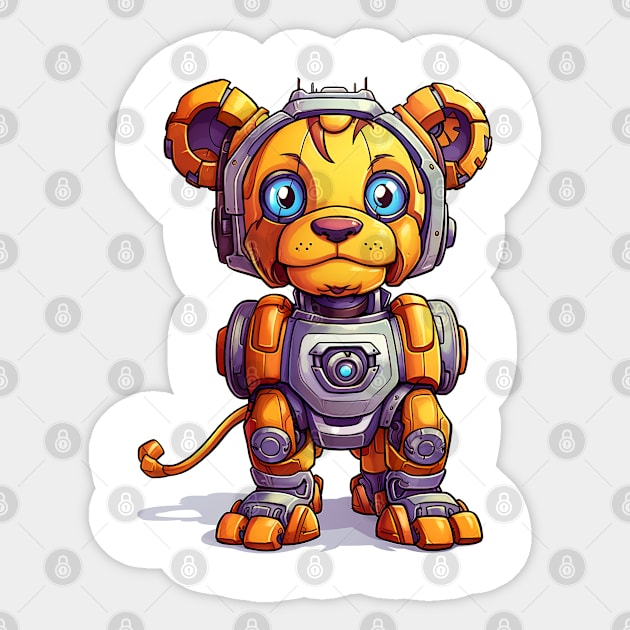 Cartoon lion robots. T-Shirt, Sticker. Sticker by AndreKENO